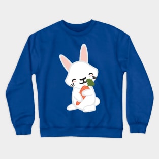 Kawaii Cute Bunny Rabbit Animal with Carrot Kid Design Crewneck Sweatshirt